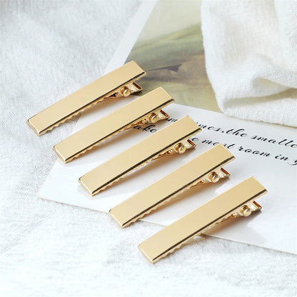 Set of 30/50 Metal Alligator Hair Clips – Gold Colored Clips for DIY Hair Accessories