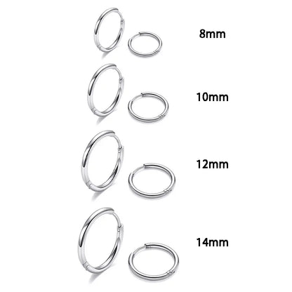 4 Pairs Stainless Steel Round Hoop Earrings Set – Gold Colored Hoops for Women and Men