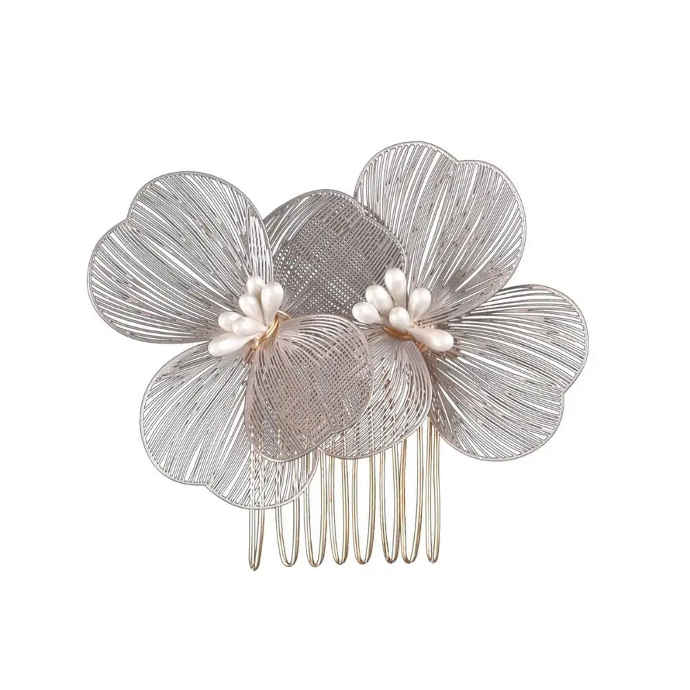 Wedding Hair Combs – Alloy Flower Hairpin Clips for Women – Bridesmaid Hair Accessories