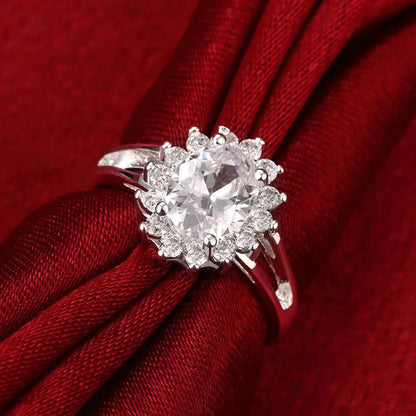 Kristallen Bloem Moissaniet Diamanten Ringen Voor Vrouwen – Mode Bruiloft Feest Cadeaus Sieraden