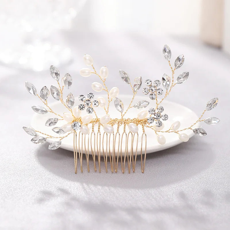 Peigne à cheveux en cristal - Accessoire pour cheveux de mariée fait à la main pour femme