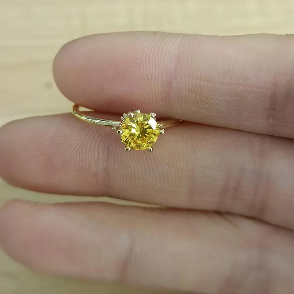 Zilveren Vierkante Groene of Gele Kristallen Vinger Ringen voor Vrouwen en Meisjes – Bruiloft Statement Ring