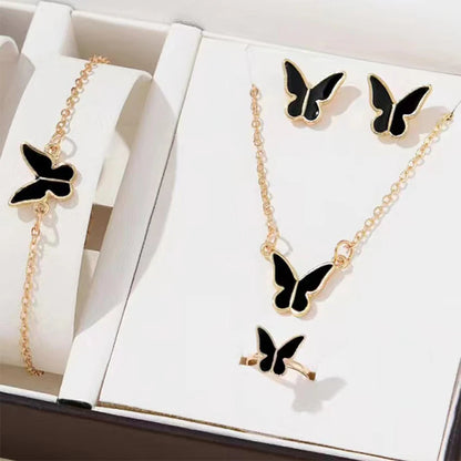 5 Piece Insect Butterfly Jewelry Set – Necklace, Bracelet, Earrings and Ring