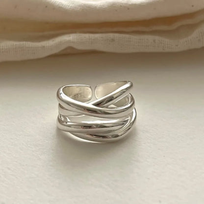 Silver Rings for Women - Fashion Geometric Handmade Irregular Ring for Holiday and Christmas Gift